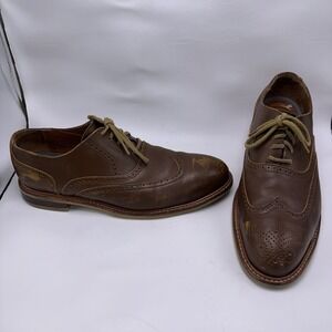 Proxon Mens 13 Brown Leather Steel Toe Wingtip Oxford Dress Shoes Comfort
